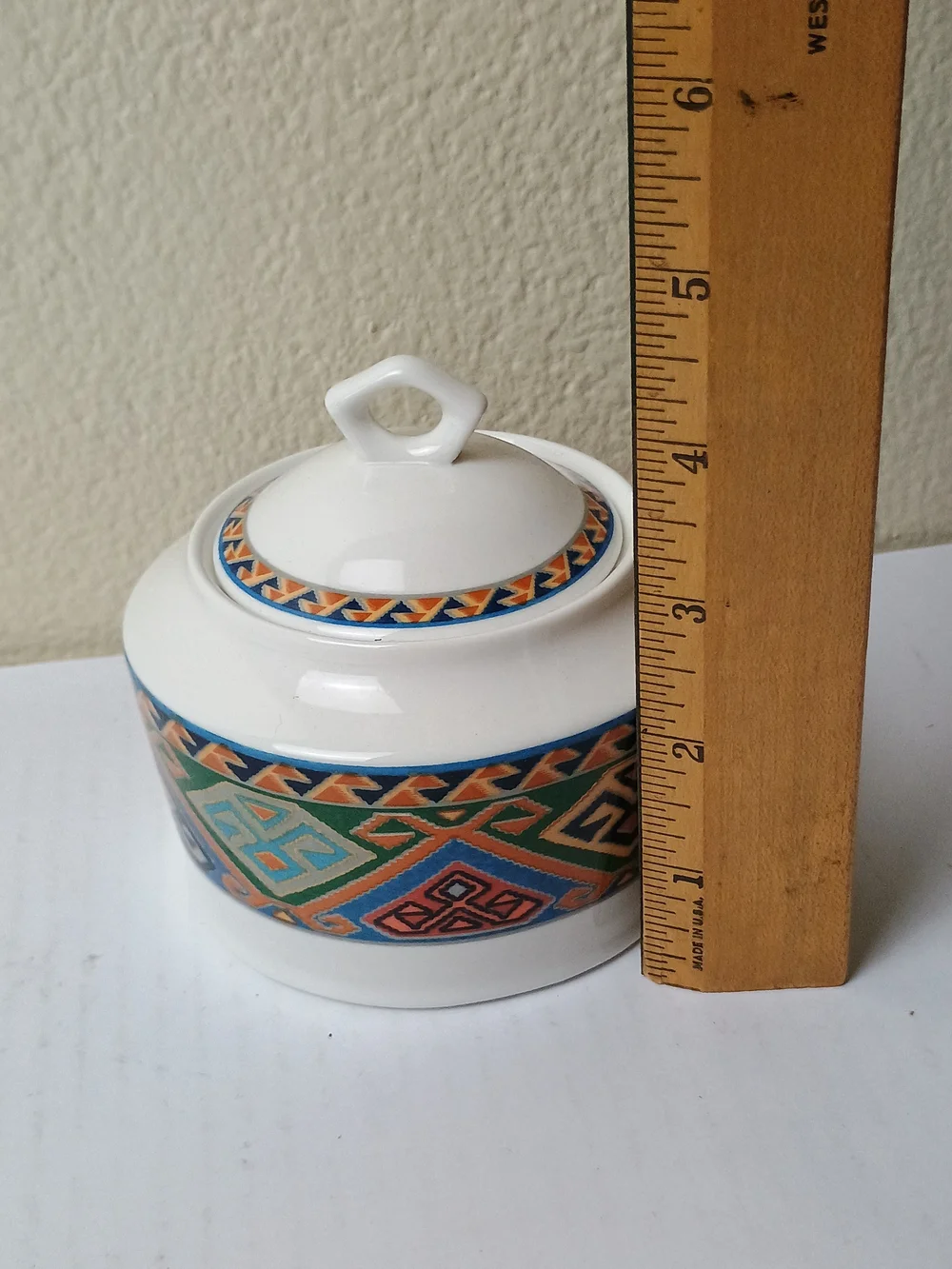 La Brea Replacement -Trinket Sugar Jar  Multicolor Geometric - Discontinued